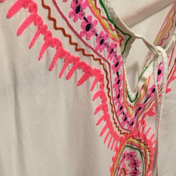 “Debbie Katz” Boho Embroidered Barely Worn Bathing Suit Cover or Long Shirt - Picture 14 of 16